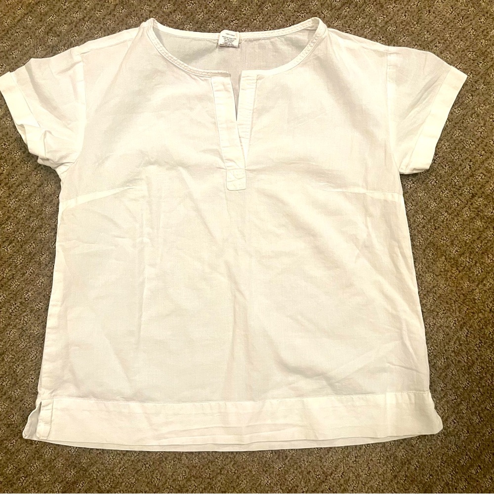 White Crewcuts size 12 kids white cotton top